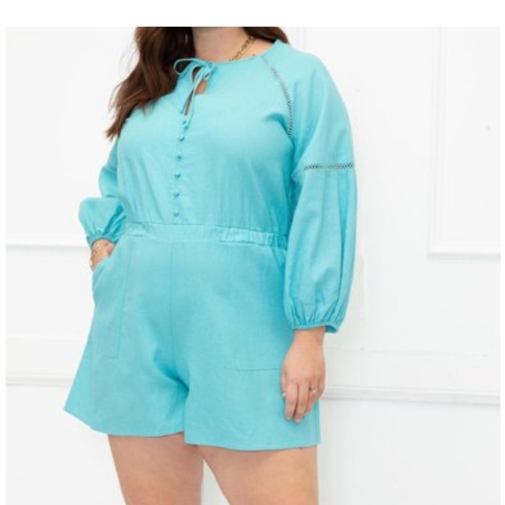 Eloquii Elements women's romper blue jumpsuit NWT size 18